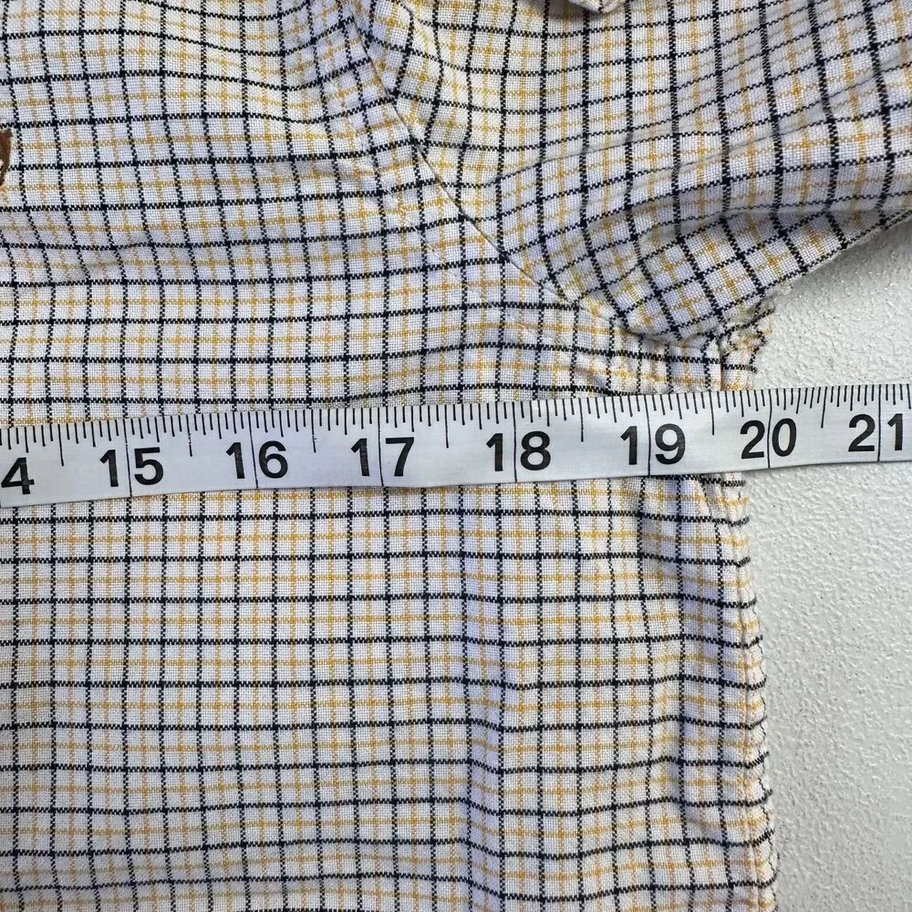 Ralph Lauren Light Brown Blue Checkered Button Down Long Sleeve Shirt Size Small